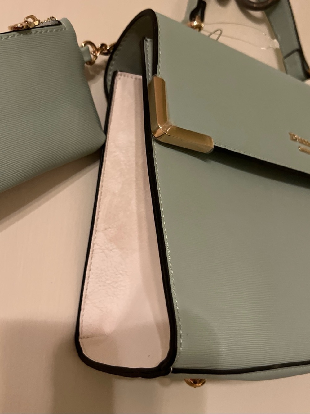 Dune London Mint White Satchel Crossbody Purse Bag Elegant Structured Coin NWOT - Picture 5 of 16
